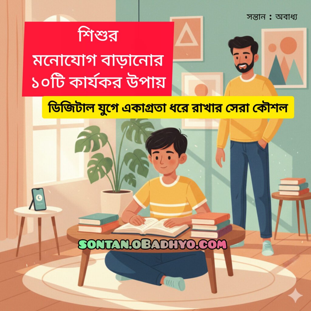 শিশুর মনোযোগ বাড়ানোর ১০ টি কার্যকর ও বিজ্ঞানসম্মত উপায়